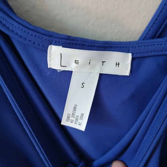 Leith Women's Dress Size Small Blue Cross Strapped Royal Blue Mini Spandex Nylon - Picture 3 of 16